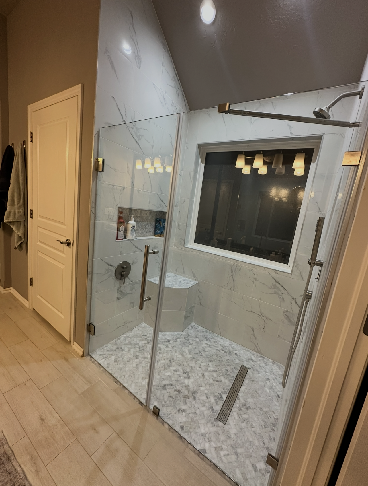 New walk-in shower